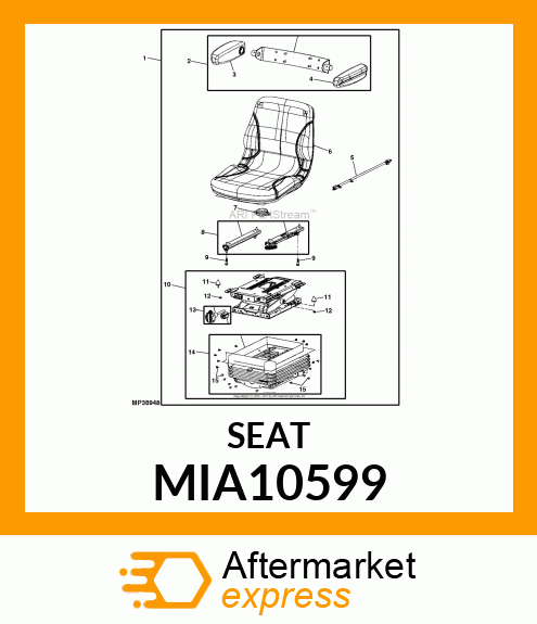 SEAT BACK, CLOTH LOW BACK MIA10599