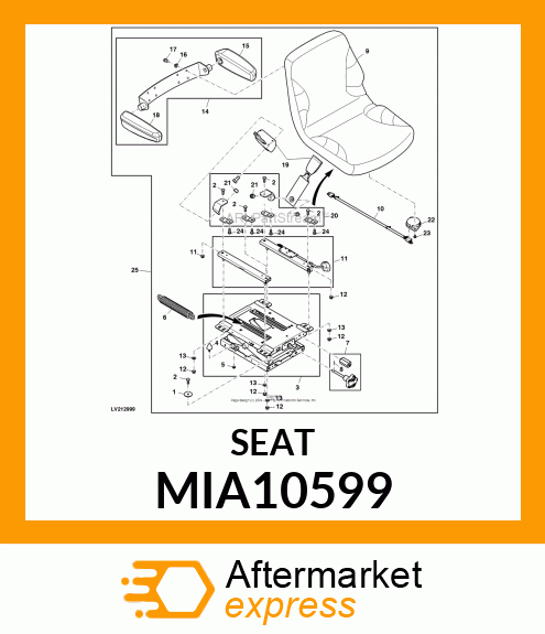 SEAT BACK, CLOTH LOW BACK MIA10599