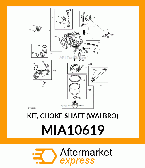 KIT, CHOKE SHAFT (WALBRO) MIA10619