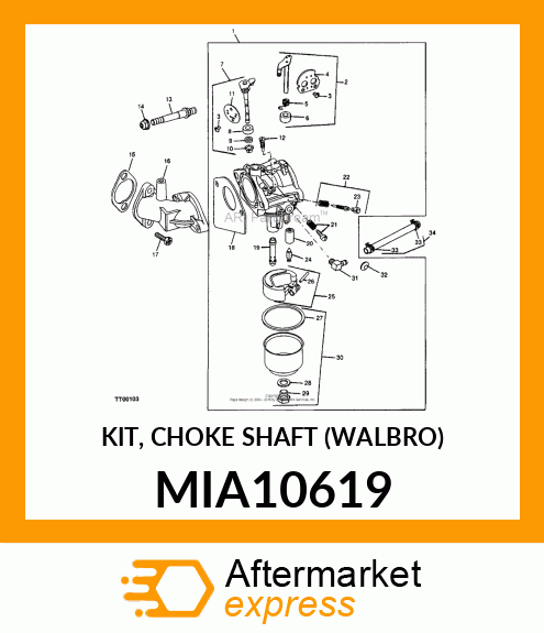 KIT, CHOKE SHAFT (WALBRO) MIA10619