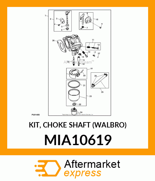 KIT, CHOKE SHAFT (WALBRO) MIA10619