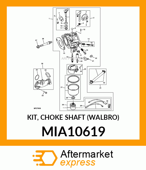 KIT, CHOKE SHAFT (WALBRO) MIA10619