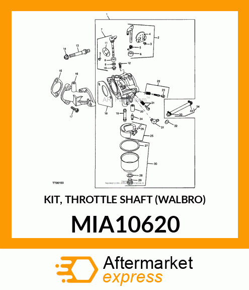 KIT, THROTTLE SHAFT (WALBRO) MIA10620