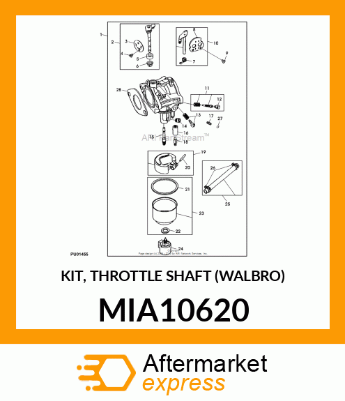 KIT, THROTTLE SHAFT (WALBRO) MIA10620