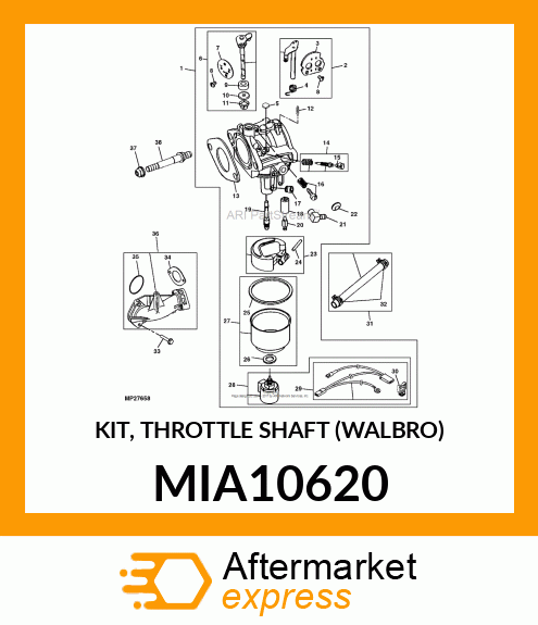 KIT, THROTTLE SHAFT (WALBRO) MIA10620