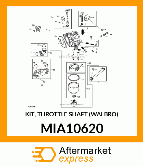 KIT, THROTTLE SHAFT (WALBRO) MIA10620