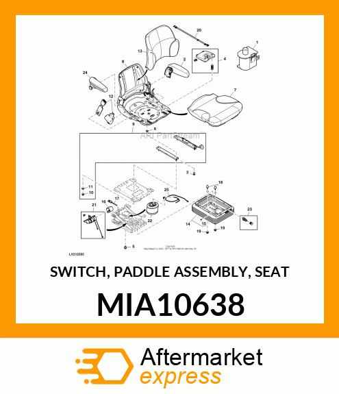 SWITCH, PADDLE ASSEMBLY, SEAT MIA10638