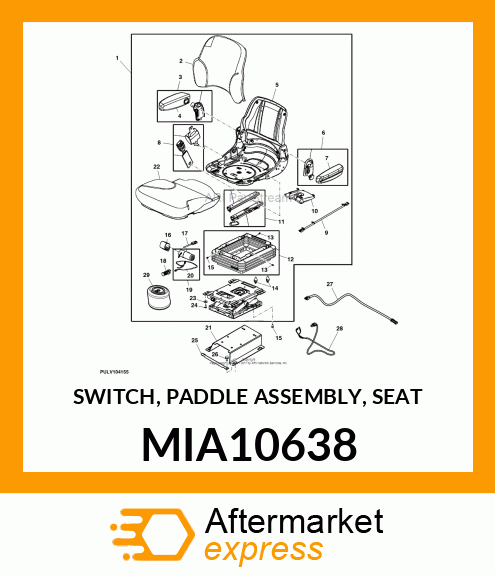 SWITCH, PADDLE ASSEMBLY, SEAT MIA10638