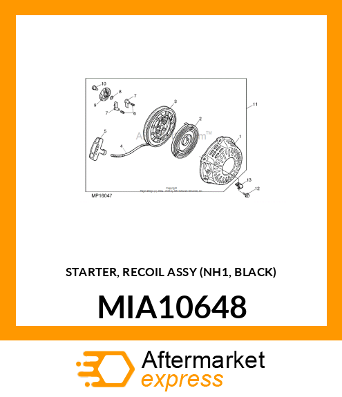 STARTER, RECOIL ASSY (NH1, BLACK) MIA10648