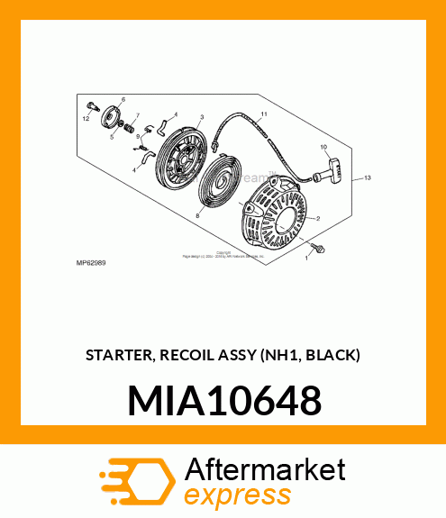 STARTER, RECOIL ASSY (NH1, BLACK) MIA10648