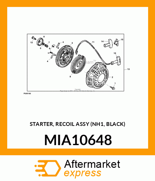 STARTER, RECOIL ASSY (NH1, BLACK) MIA10648