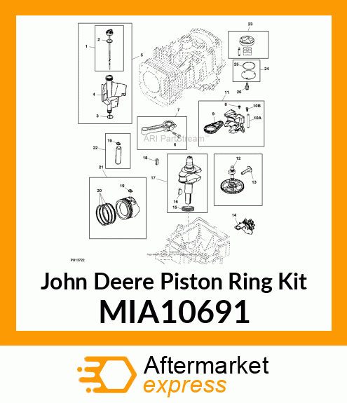 PISTON RING KIT, RING SET, STANDARD MIA10691