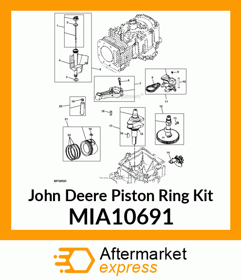 PISTON RING KIT, RING SET, STANDARD MIA10691