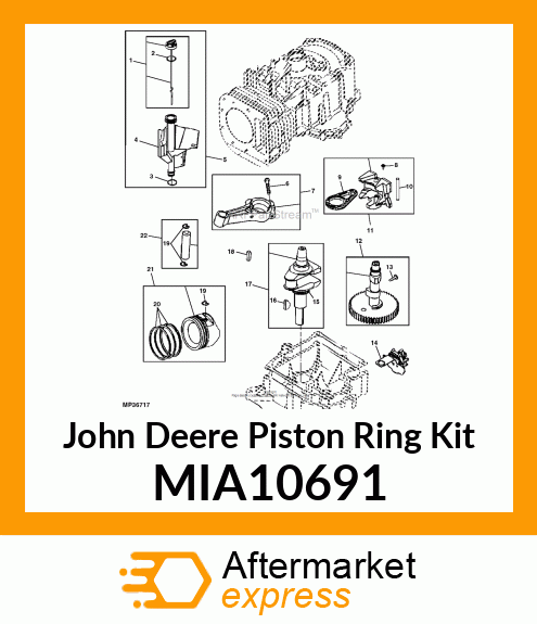 PISTON RING KIT, RING SET, STANDARD MIA10691