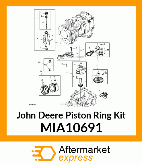 PISTON RING KIT, RING SET, STANDARD MIA10691