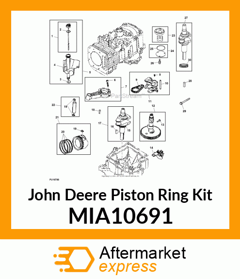 PISTON RING KIT, RING SET, STANDARD MIA10691