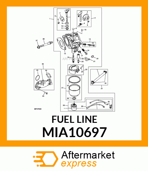 LINE, FUEL (MOLDED) WITH CLAMPS MIA10697