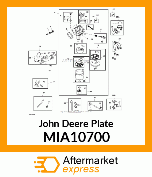 FLOAT BOWL PLATE AND GASKETS MIA10700