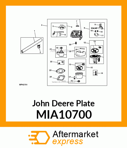 FLOAT BOWL PLATE AND GASKETS MIA10700