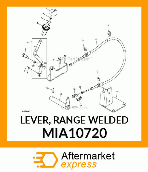 LEVER, RANGE WELDED MIA10720