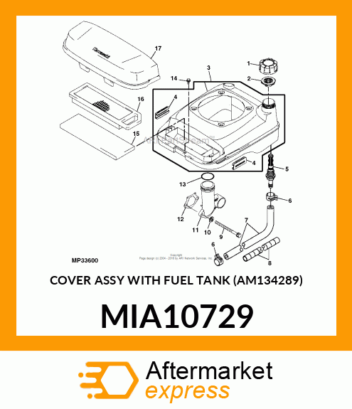 COVER ASSY WITH FUEL TANK (AM134289) MIA10729