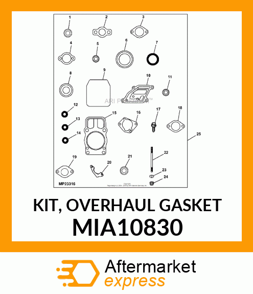 KIT, OVERHAUL GASKET MIA10830