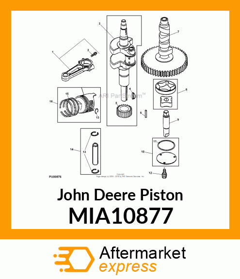 PISTON, PISTON ASSY STANDARD MIA10877