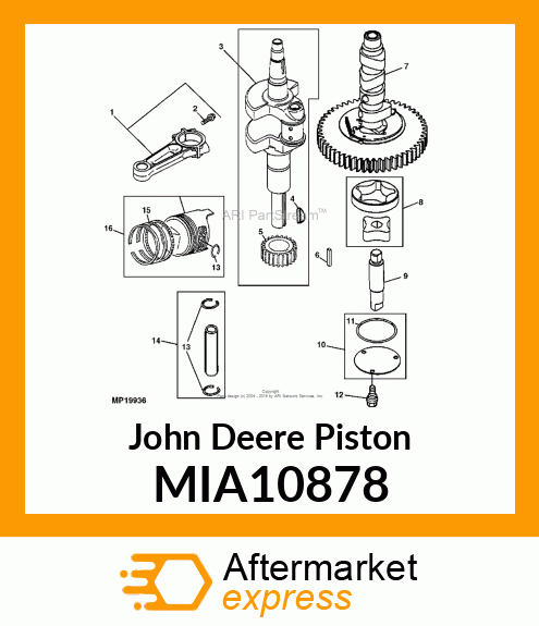 PISTON ASSY .020 OVERSIZE MIA10878