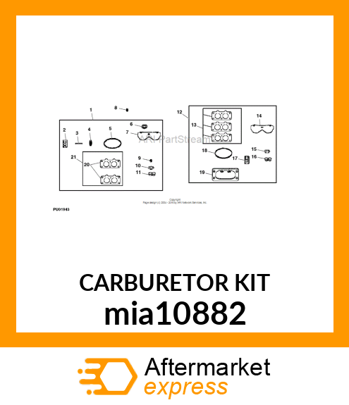 CARBURETOR KIT mia10882