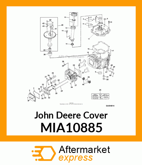 COVER, COVER, CRANKCASE COMPLETE MIA10885