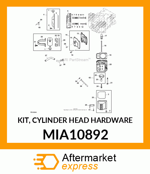 KIT, CYLINDER HEAD HARDWARE MIA10892