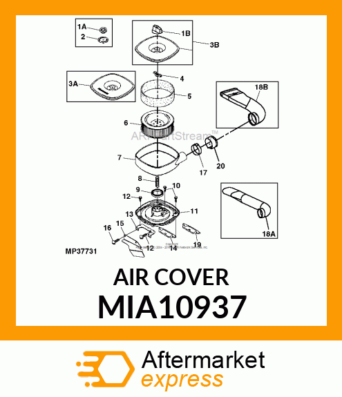 CASE AIR FILTER UPPER MIA10937