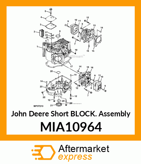 ENGINE, SHORT BLOCK MIA10964