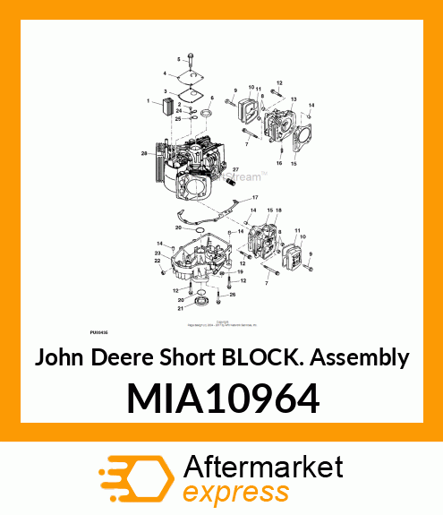 ENGINE, SHORT BLOCK MIA10964