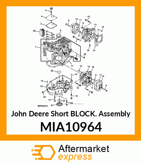 ENGINE, SHORT BLOCK MIA10964