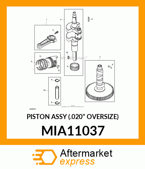 PISTON ASSY (.020" OVERSIZE) MIA11037