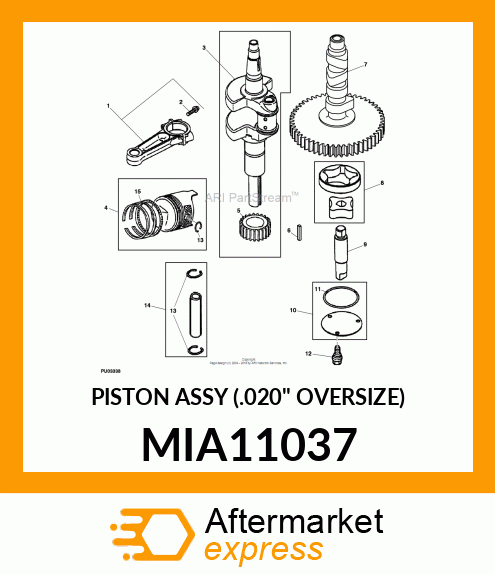 PISTON ASSY (.020" OVERSIZE) MIA11037