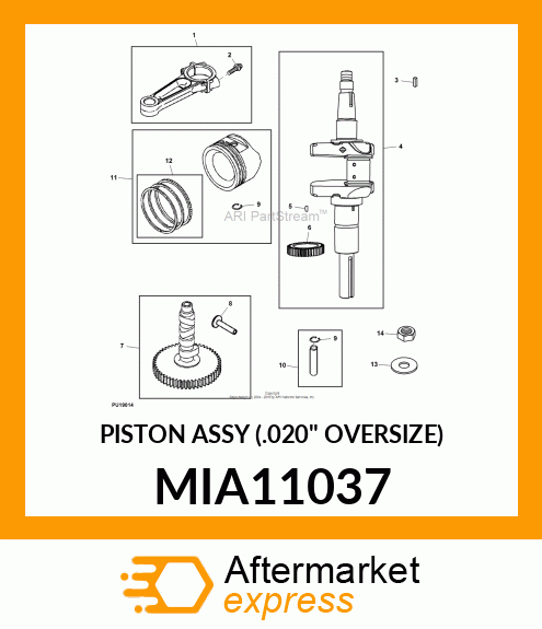 PISTON ASSY (.020" OVERSIZE) MIA11037