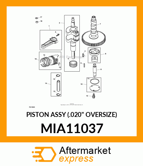 PISTON ASSY (.020" OVERSIZE) MIA11037