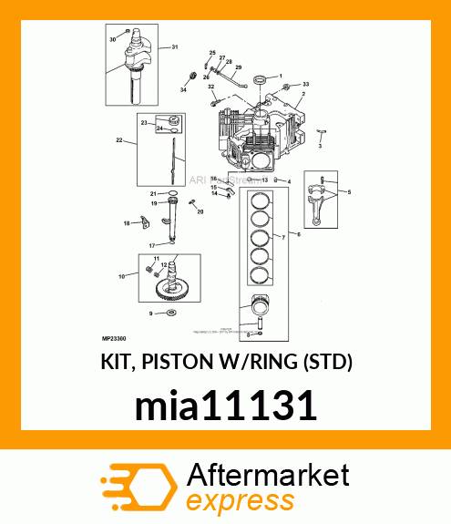 KIT, PISTON W/RING (STD) mia11131