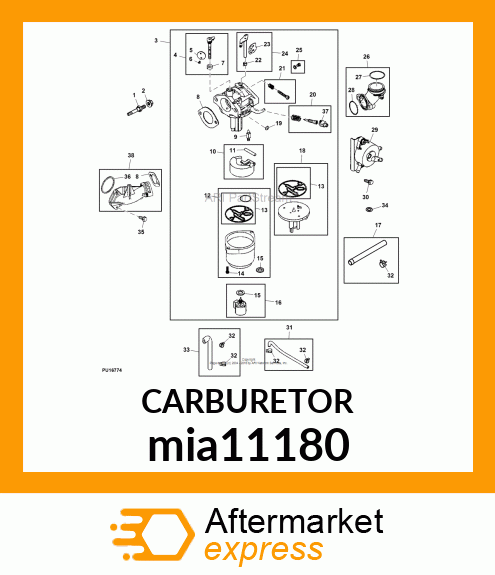 CARBURETOR mia11180