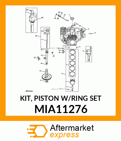 PISTON KIT, 725CC ( 0.25) MIA11276