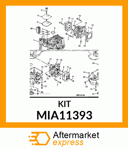 KIT, COVER, GASKET AND BOLTS MIA11393