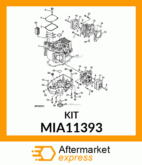 KIT, COVER, GASKET AND BOLTS MIA11393