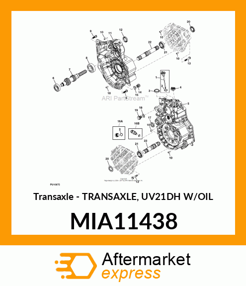 Transaxle - TRANSAXLE, UV21DH W/OIL MIA11438