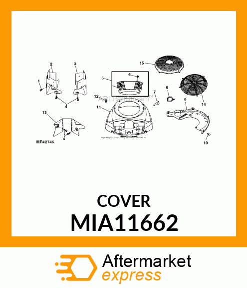 COVER, COVER ASSY, M 44, B amp; S, TWI MIA11662