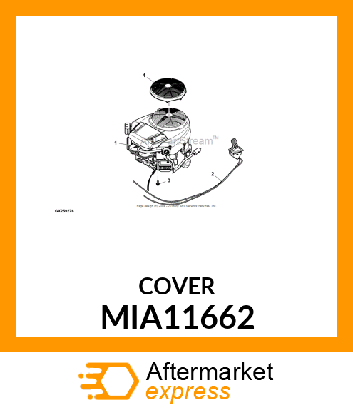 COVER, COVER ASSY, M 44, B amp; S, TWI MIA11662