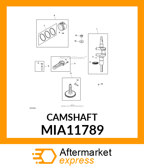 MIA11789 - CAMSHAFT, CAMSHAFT fits John Deere | Price: $101.71