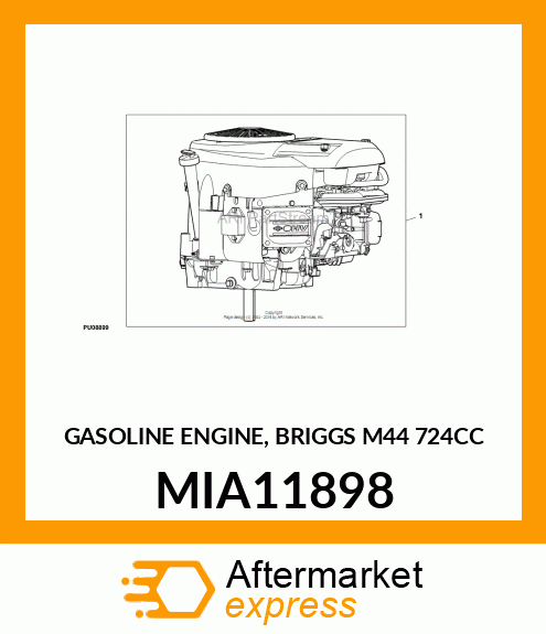 GASOLINE ENGINE, BRIGGS M44 724CC MIA11898