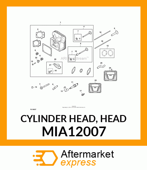 CYLINDER HEAD, HEAD MIA12007